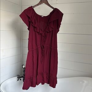 Old Navy Maroon Ruffled Sundress